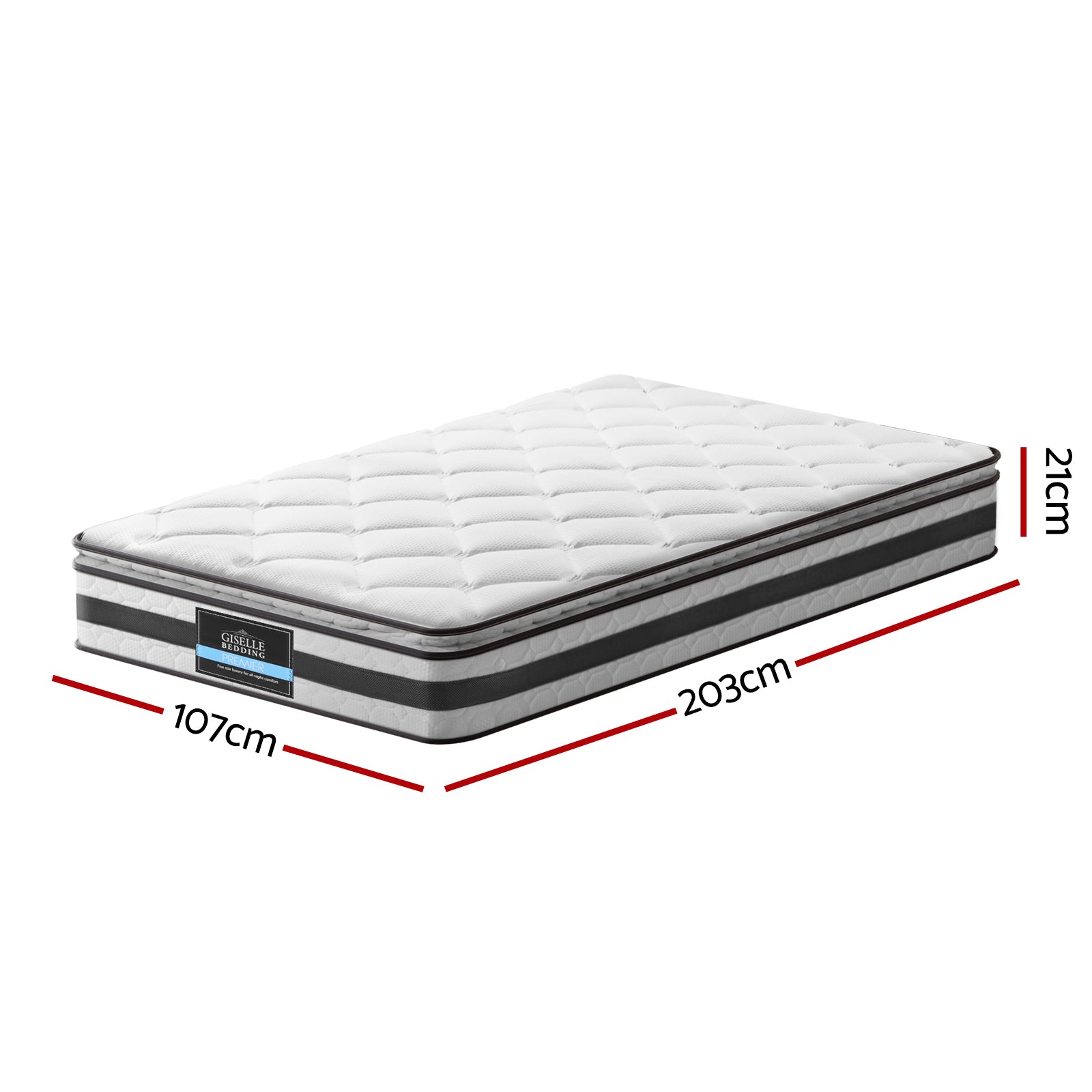 Nova (King Single) Pillow Top Spring Mattress – 21cm - Homecoze