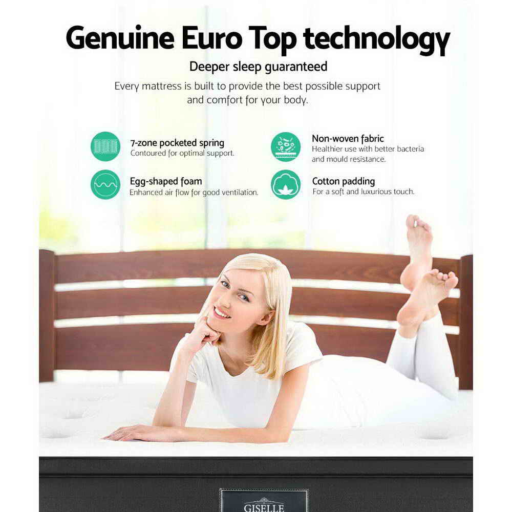 Phoenix (Double) Euro Top Pocket Spring Mattress | 34cm - Homecoze