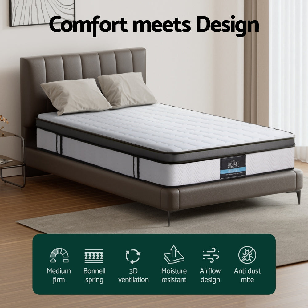 Halo (King Single) Cool Gel Spring Mattress – 25cm - Homecoze