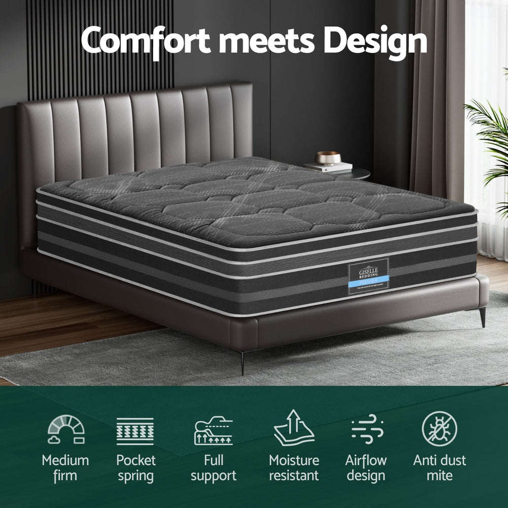 Giselle Bedding 35cm Mattress Bamboo Cover Double - Homecoze