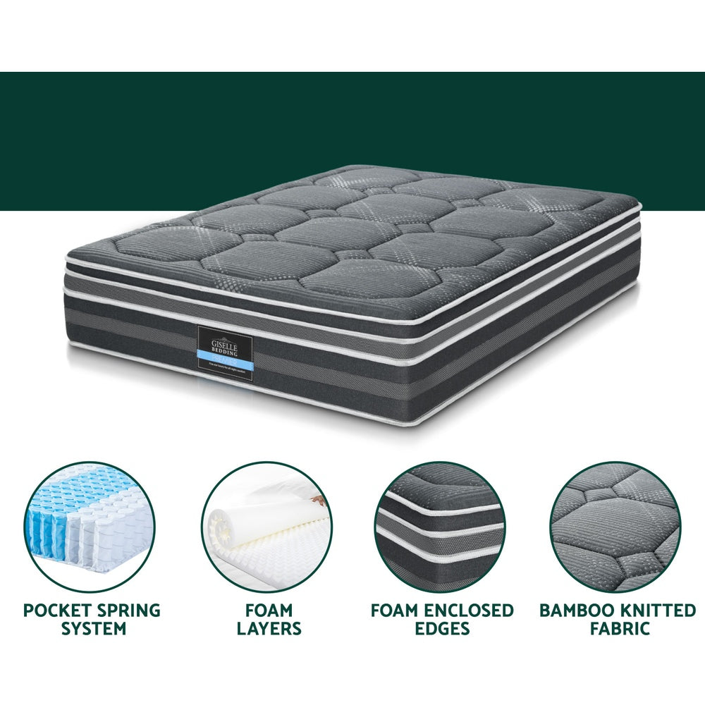 Giselle Bedding 35cm Mattress Bamboo Cover Double - Homecoze