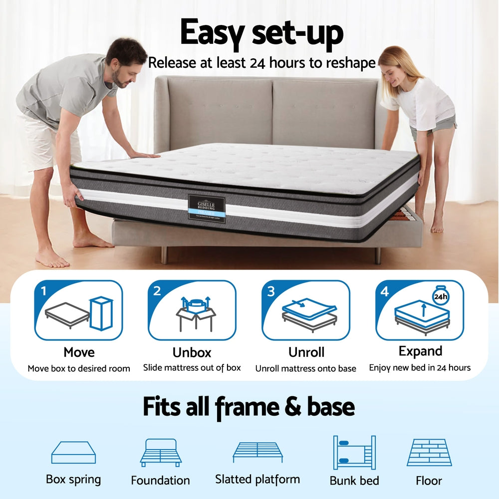 Zephyra (King Single) Cool Gel Euro Top Mattress | 30cm - Homecoze