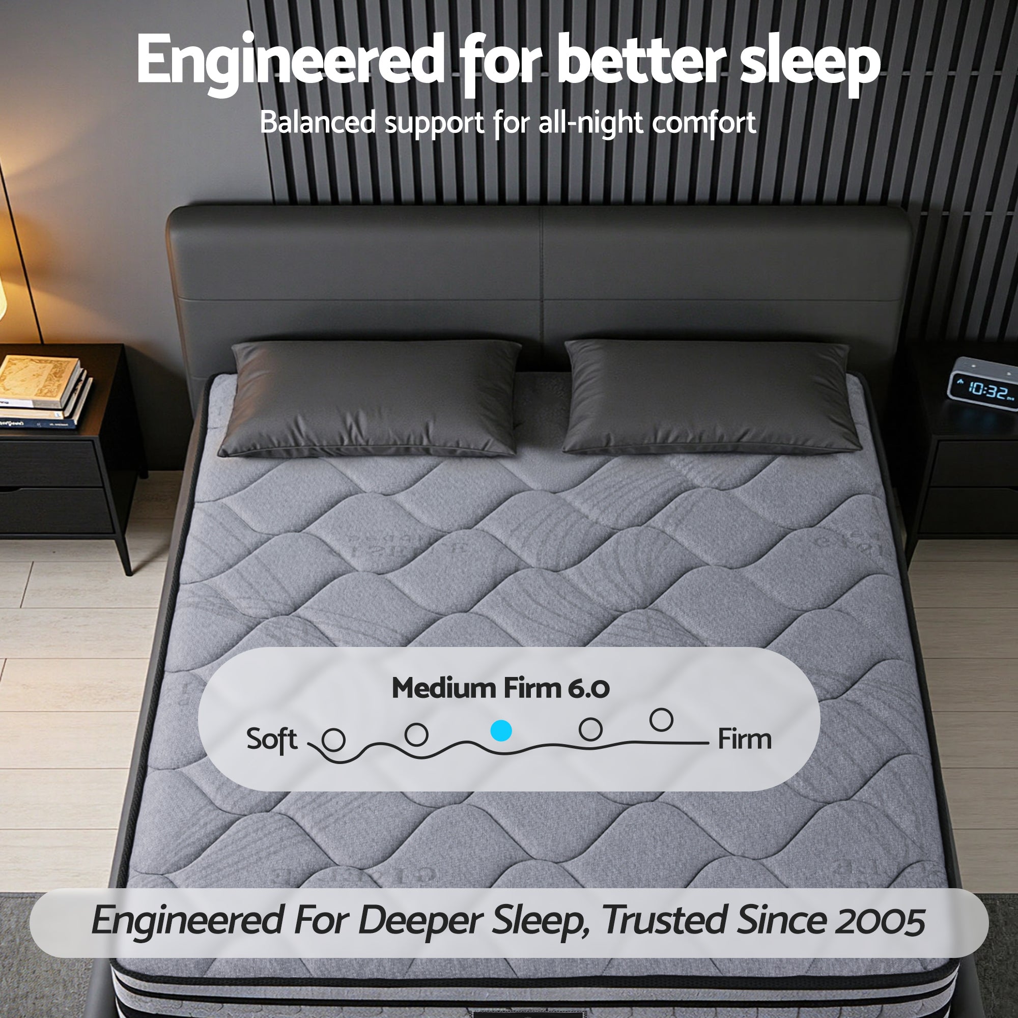 Giselle Bedding 34cm Double Mattress Hybrid, Pocket Spring Bed Mattress - Homecoze