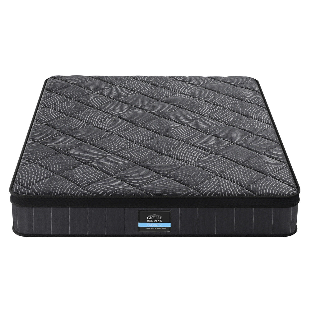 Giselle Bedding King Mattress 25cm Pocket Spring Latex Euro Top Medium Firm Bed - Homecoze