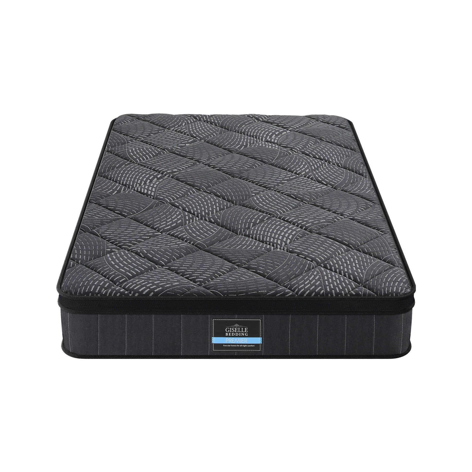 Giselle Bedding King Single Mattress 25cm Pocket Spring Latex Euro Top Medium Firm Bed - Homecoze
