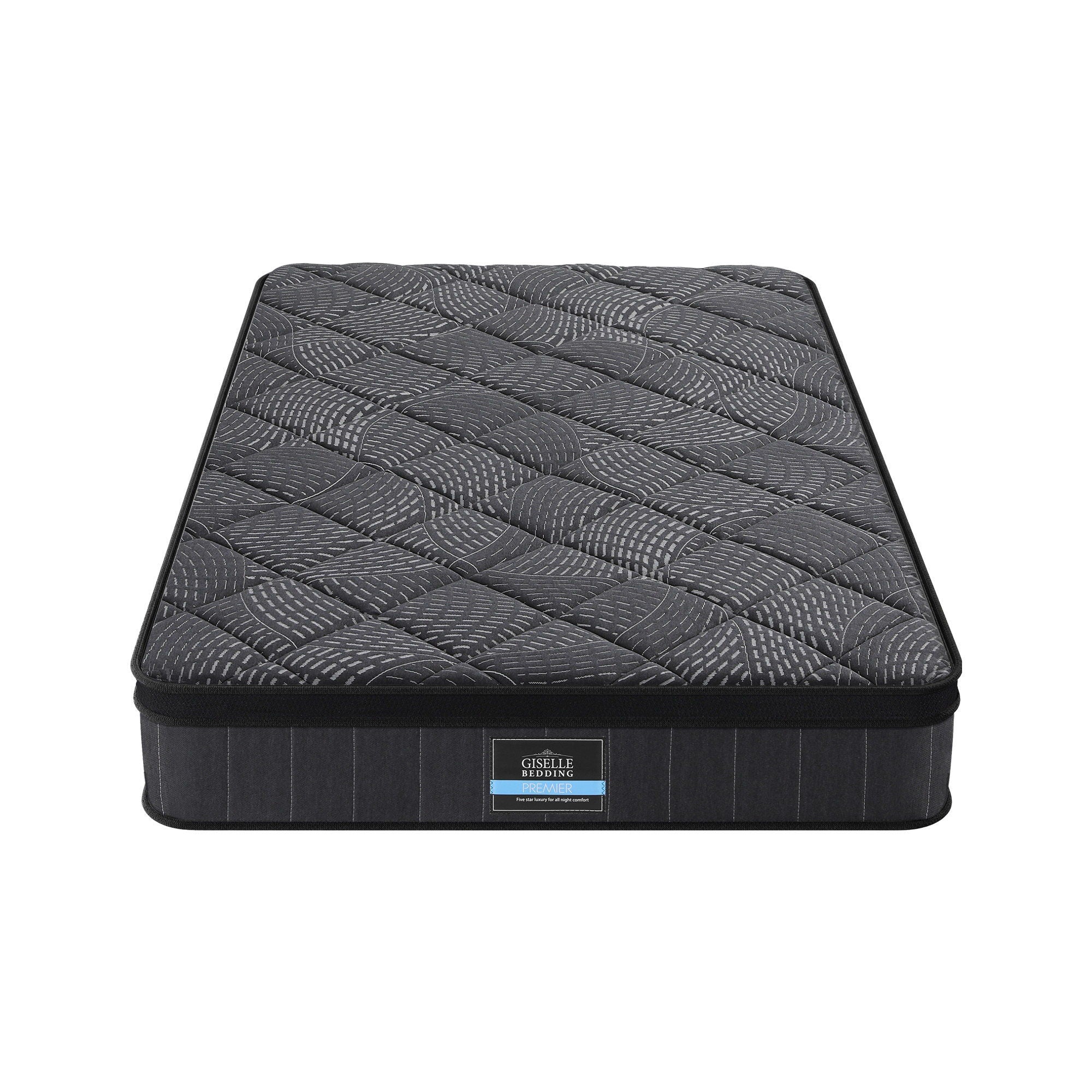 Giselle Bedding King Single Mattress 25cm Pocket Spring Latex Euro Top Medium Firm Bed - Homecoze