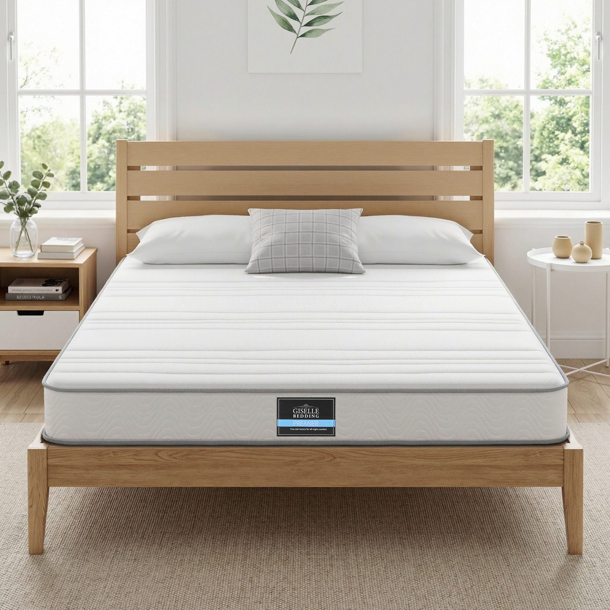 Giselle Double Mattress 20cm with Reinforced Edge Support Egg-Crate Foam - Homecoze