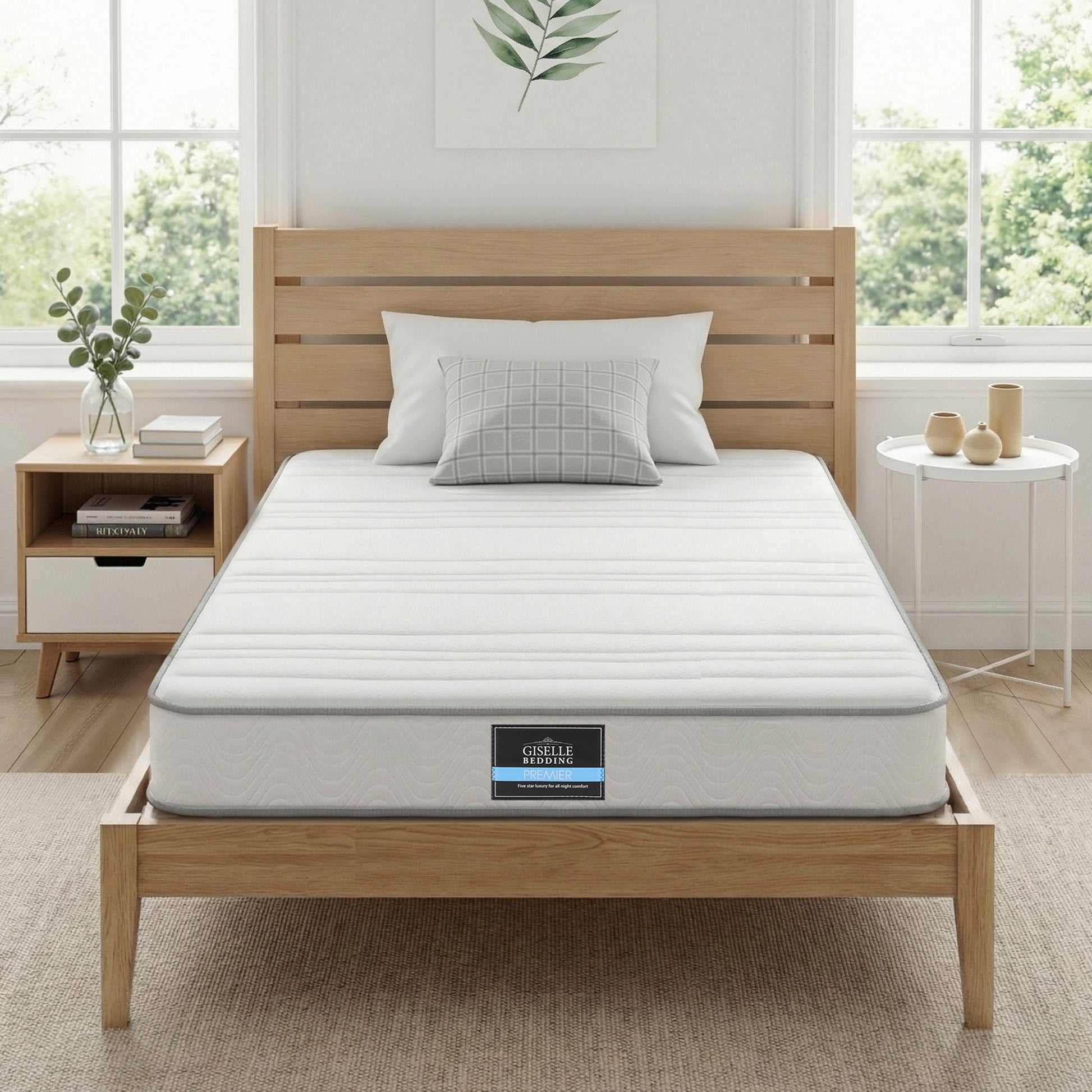 Giselle King Single Mattress 20cm with Reinforced Edge Support Egg-Crate Foam - Homecoze