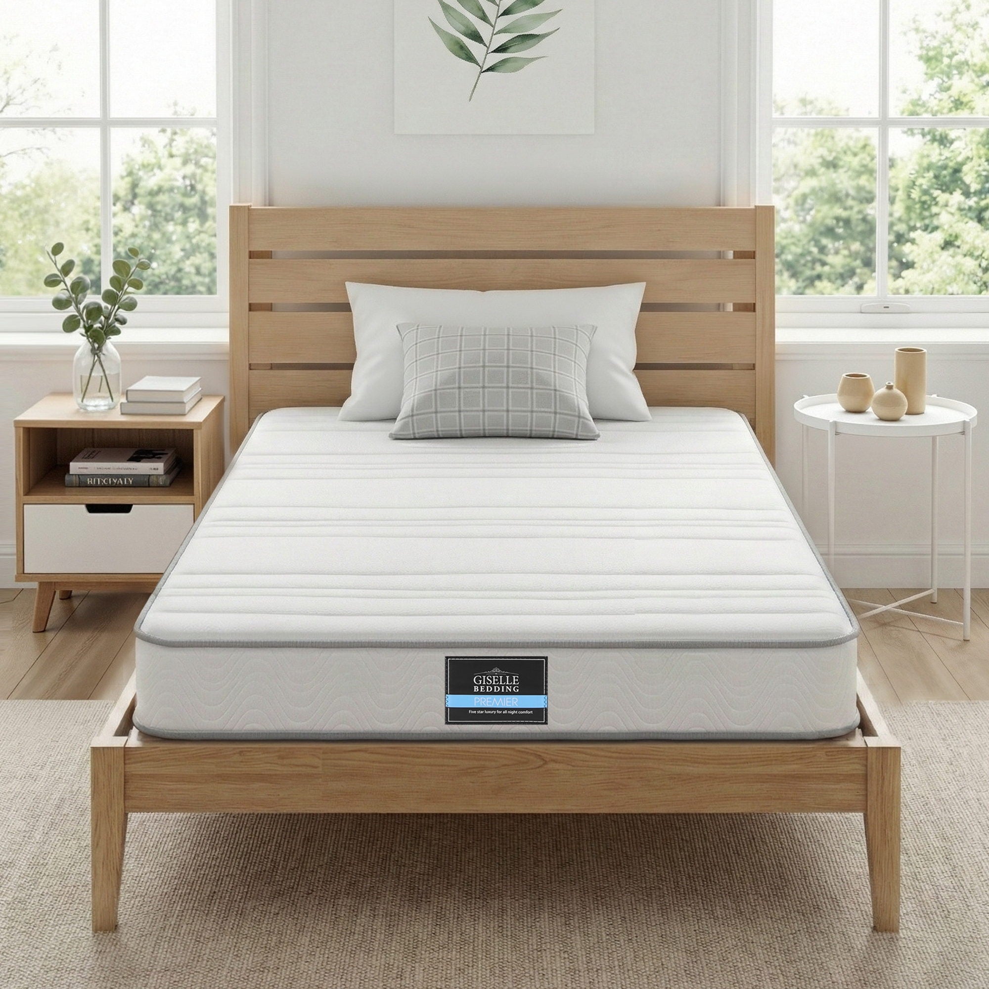 Giselle King Single Mattress 20cm with Reinforced Edge Support Egg-Crate Foam - Homecoze