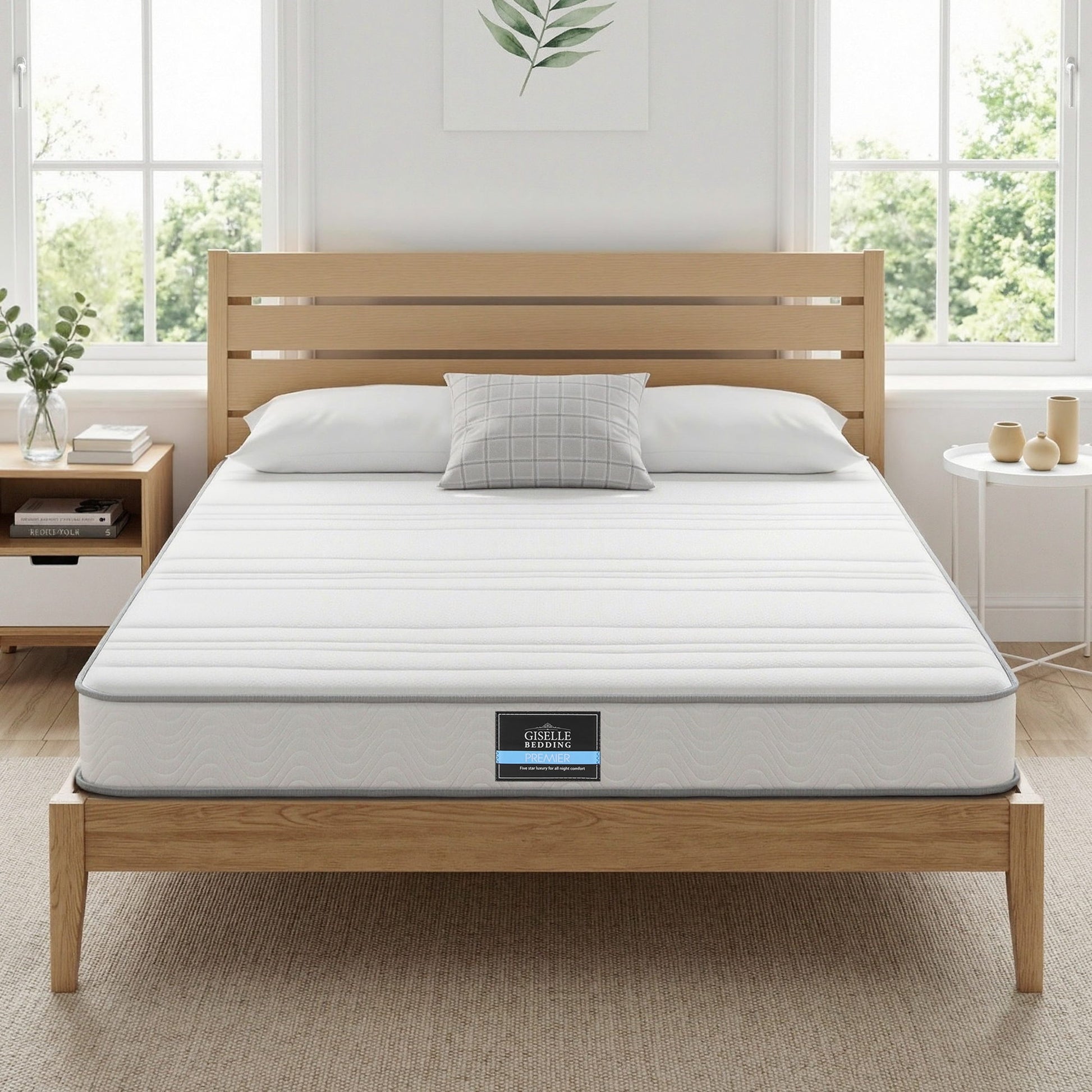 Giselle Queen Mattress 20cm with Reinforced Edge Support Egg-Crate Foam - Homecoze