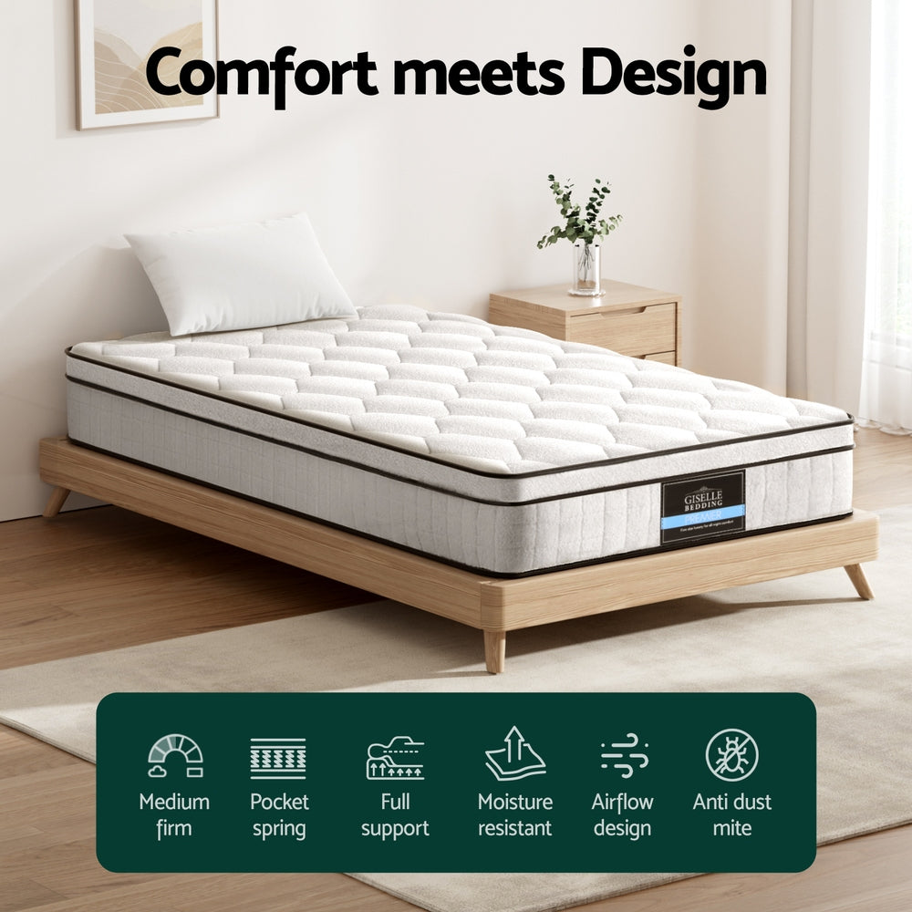 22cm Giselle Mattress Single Size - Homecoze