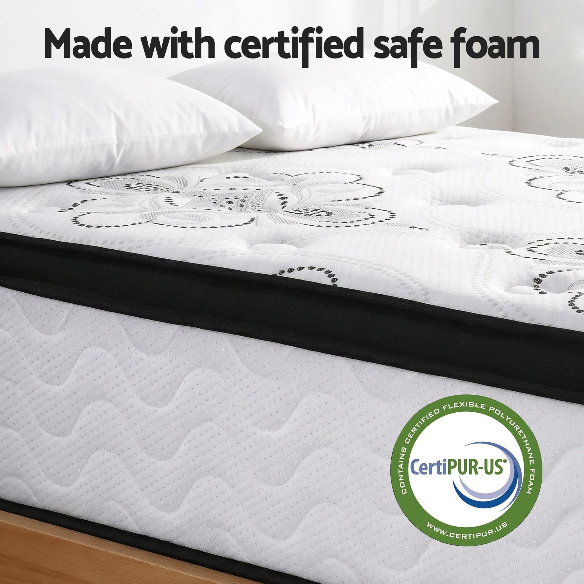 Giselle Bedding 30cm Mattress Pocket Spring Medium Firm Foam Euro Top King - Homecoze