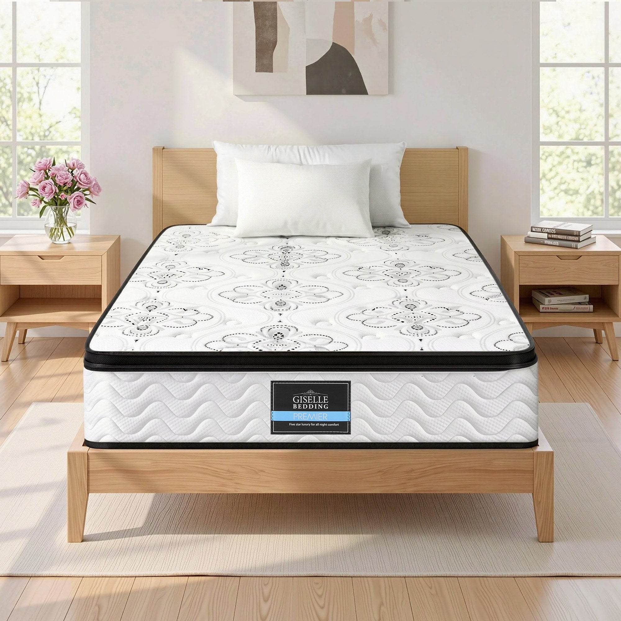 Giselle Bedding 30cm Mattress Pocket Spring Medium Firm Foam Euro Top Single - Homecoze