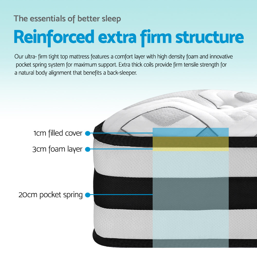 Gravity (Queen) Ultra-firm Pocket Spring Mattress | 24cm - Homecoze