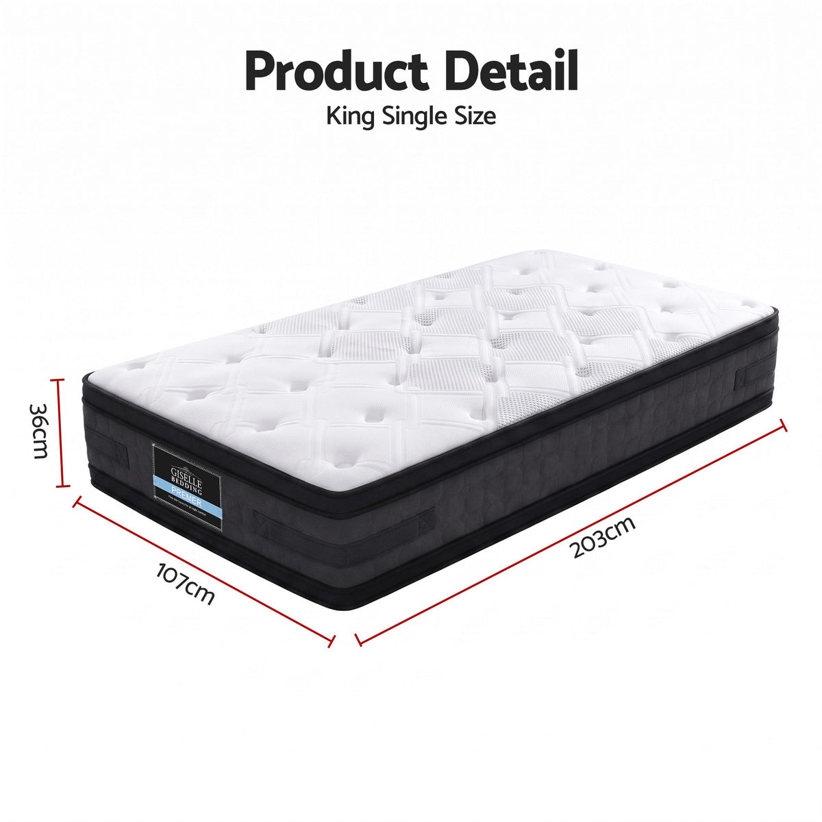 Titan (King Single) Cool Gel Euro Top Mattress – 36cm