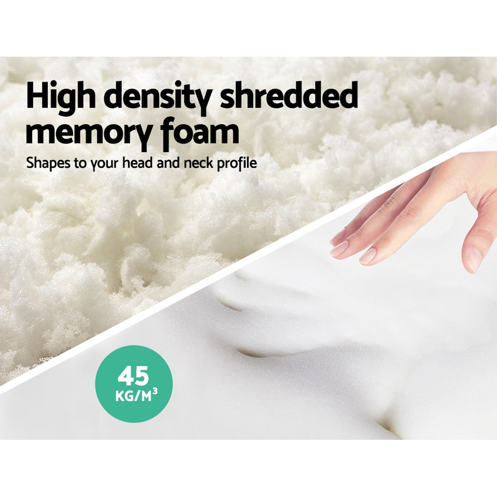 Set of 2 Memory Foam Pillows 19cm Thick Homecoze