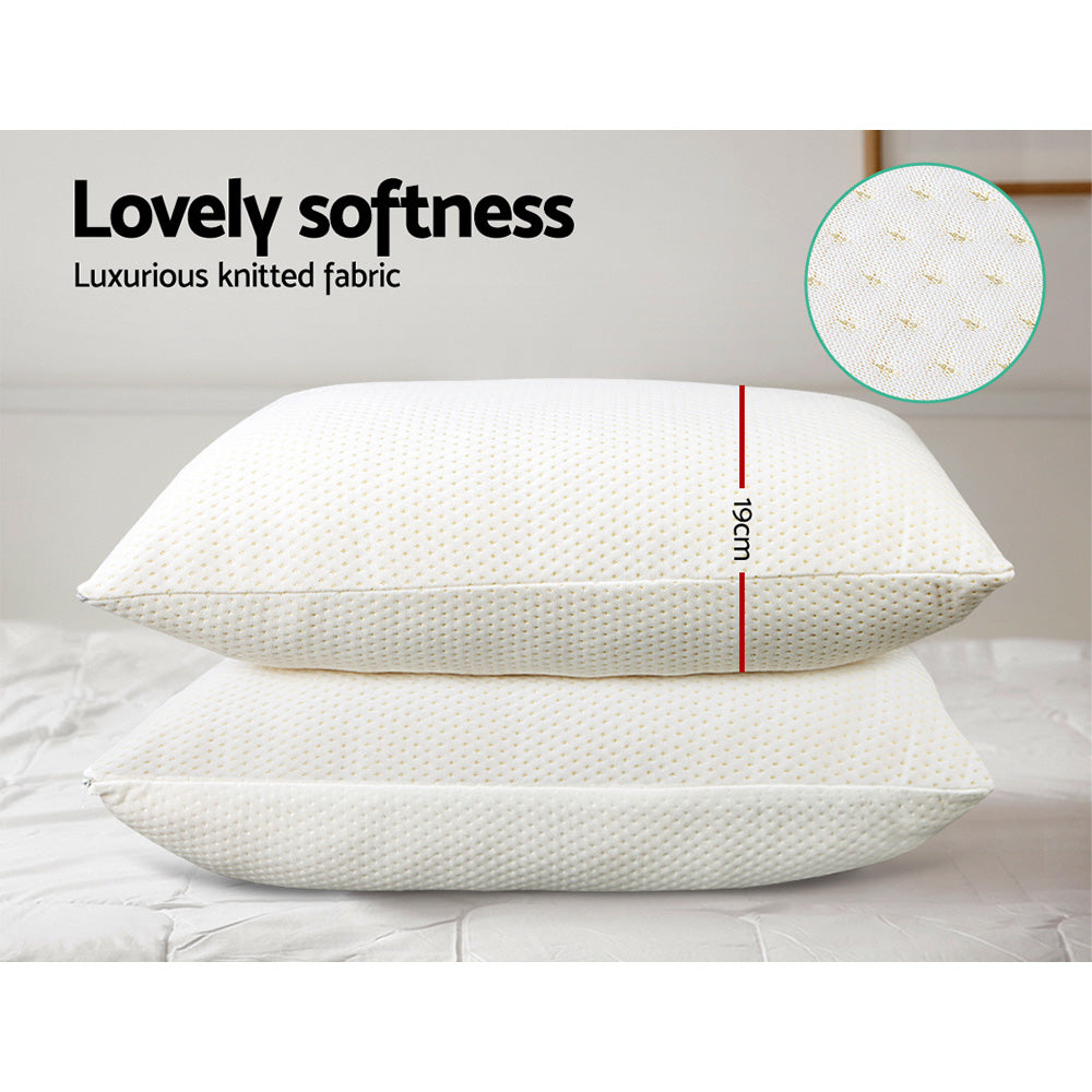 Set of 2 Memory Foam Pillows 19cm Thick Homecoze