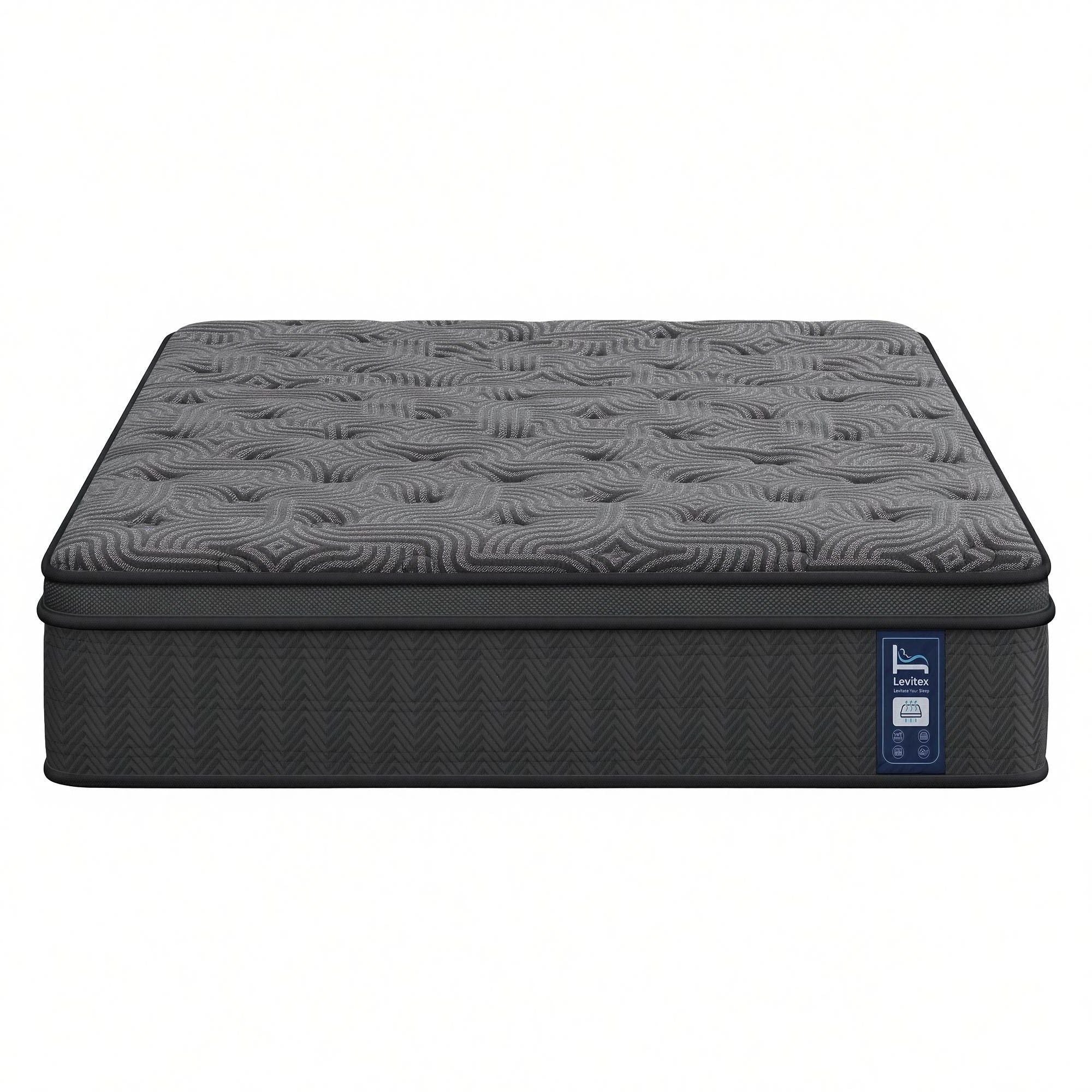 Levitex 34 cm Pocket Spring Mattress with Reinforced Edge Support & 5-Zone Pressure Relief Breathable Gel Memory Foam Hybrid Mattress for Back Pain king - Homecoze