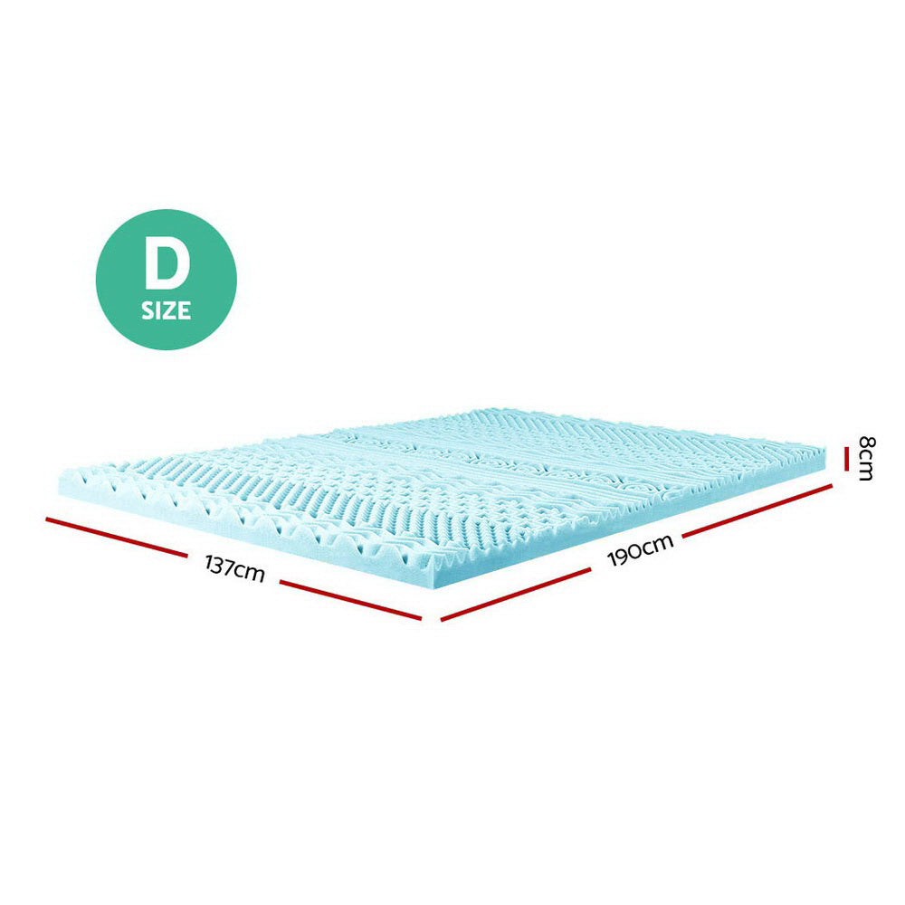 Giselle Bedding Memory Foam Mattress Topper 11-Zone 8cm Double Homecoze
