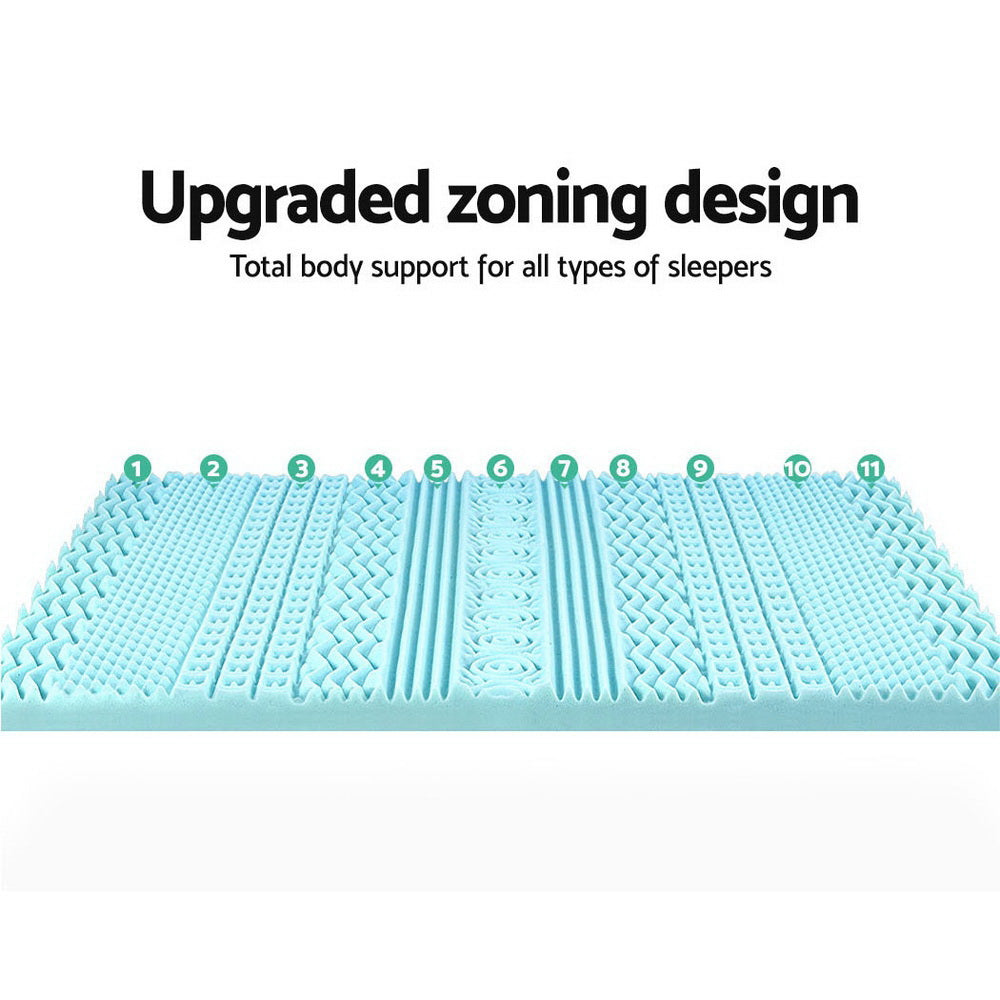Giselle Bedding Memory Foam Mattress Topper 11-Zone 8cm Double Homecoze
