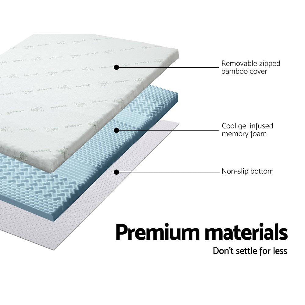 Giselle Bedding Memory Foam Mattress Topper 7-Zone 5cm Queen - Homecoze