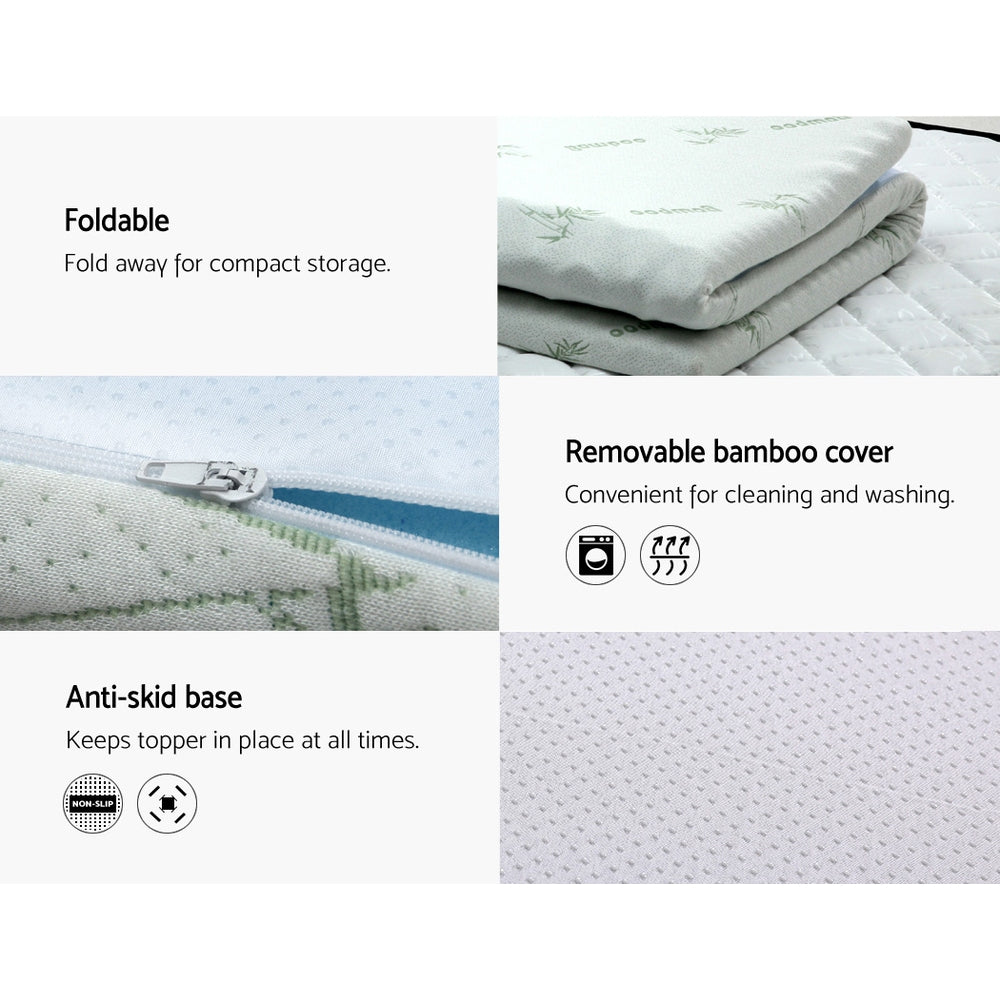 Giselle Bedding Memory Foam Mattress Topper 7-Zone 5cm Queen - Homecoze