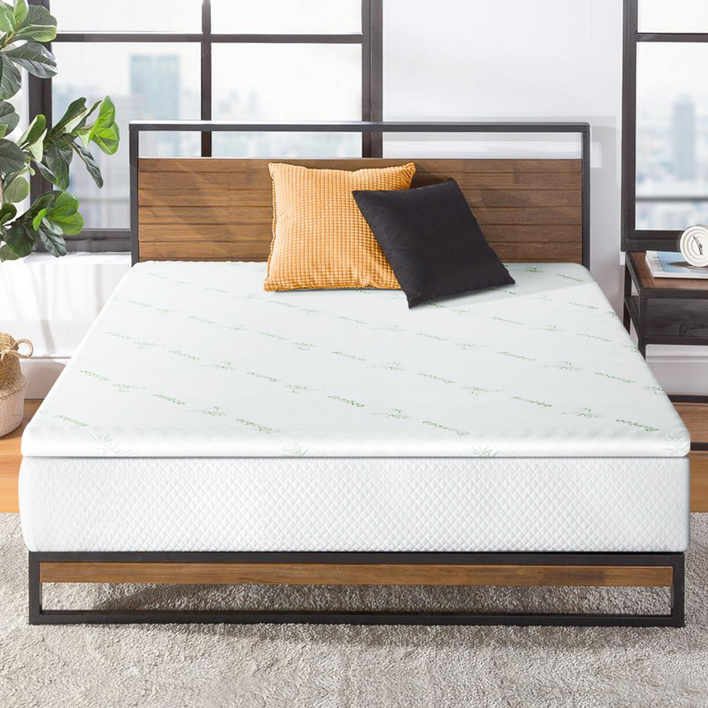 Giselle Bedding Memory Foam Mattress Topper Cool Gel Bed Mat Bamboo 10cm Double - Homecoze