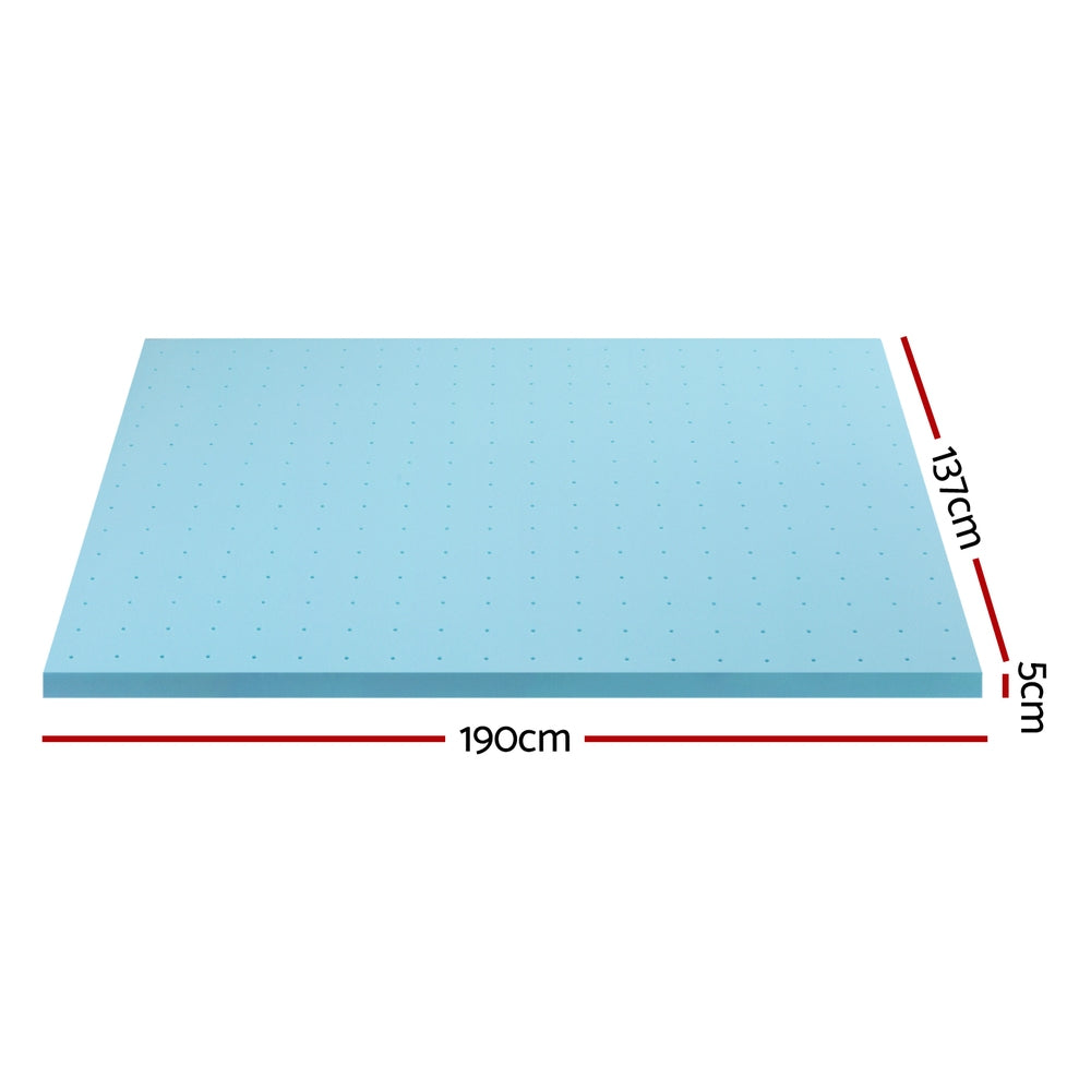 Giselle Bedding Memory Foam Mattress Topper Ventilated Cool Gel 5cm Double - Homecoze