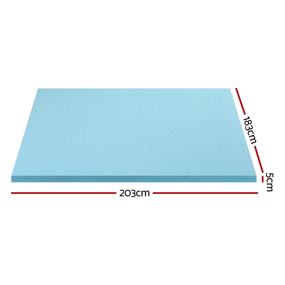 Giselle Bedding Memory Foam Mattress Topper Ventilated Cool Gel 5cm King - Homecoze