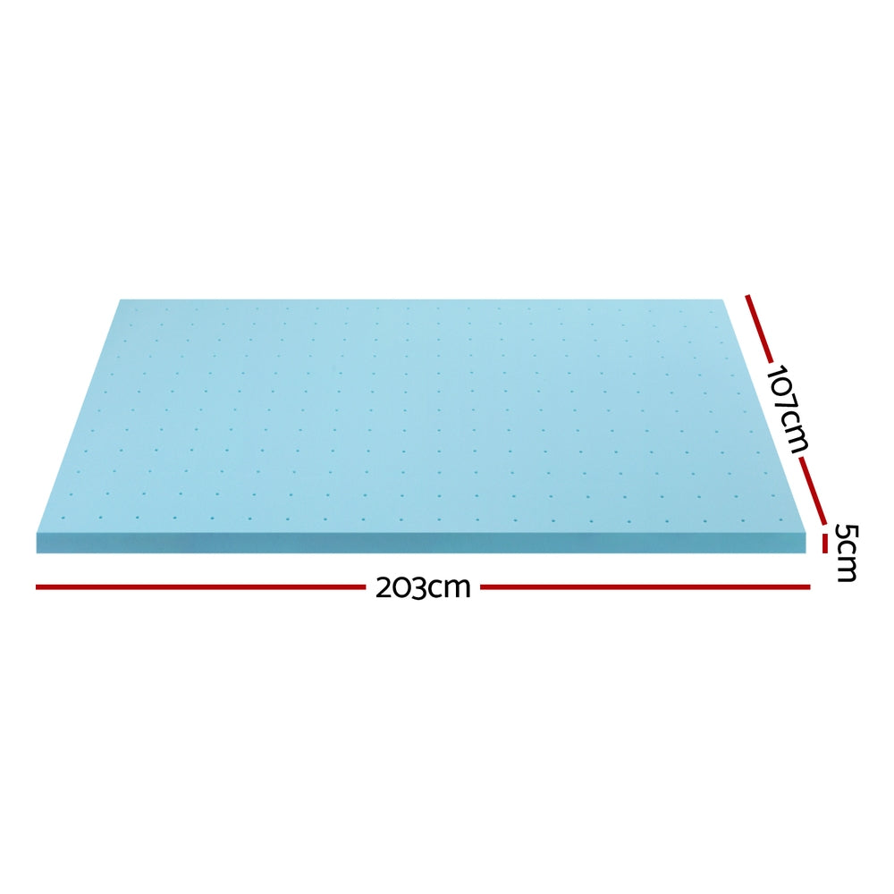 Giselle Bedding Memory Foam Mattress Topper Ventilated Cool Gel 5cm King Single - Homecoze