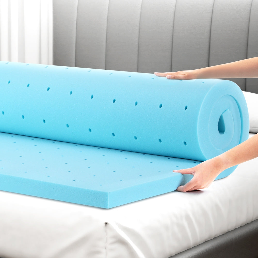 Giselle Bedding Memory Foam Mattress Topper Ventilated Cool Gel 5cm King Single - Homecoze