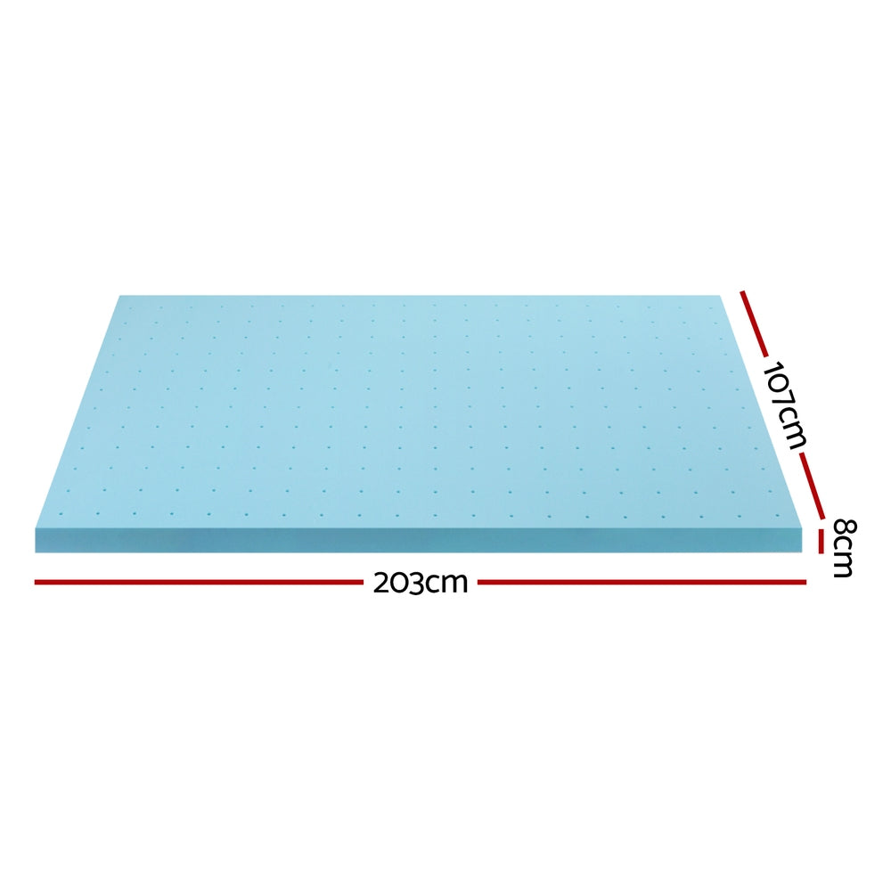 Giselle Bedding Memory Foam Mattress Topper Ventilated Cool Gel 8cm King Single - Homecoze