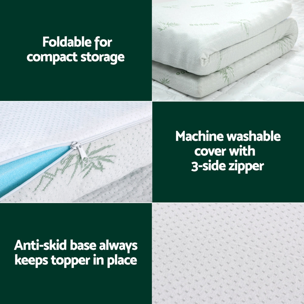 Giselle Bedding Memory Foam Mattress Topper Ventilated Cool Gel 8cm King Single - Homecoze
