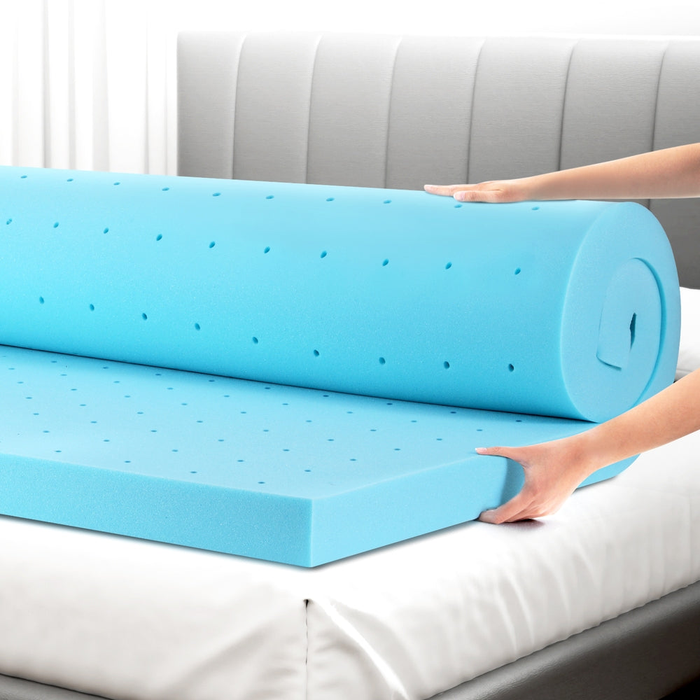 Giselle Bedding Memory Foam Mattress Topper Ventilated Cool Gel 8cm King Single - Homecoze