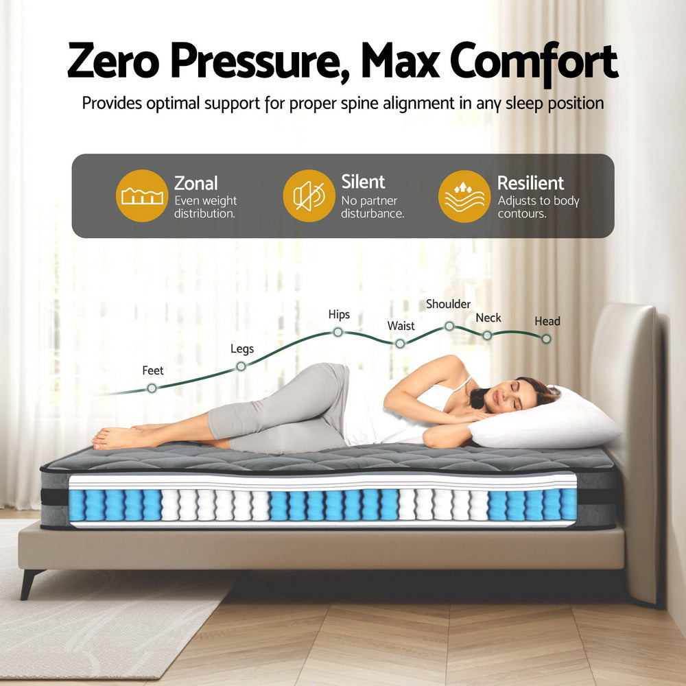 Cosmos (King Single) 5-Zone Pocket Spring Mattress – 22cm - Homecoze