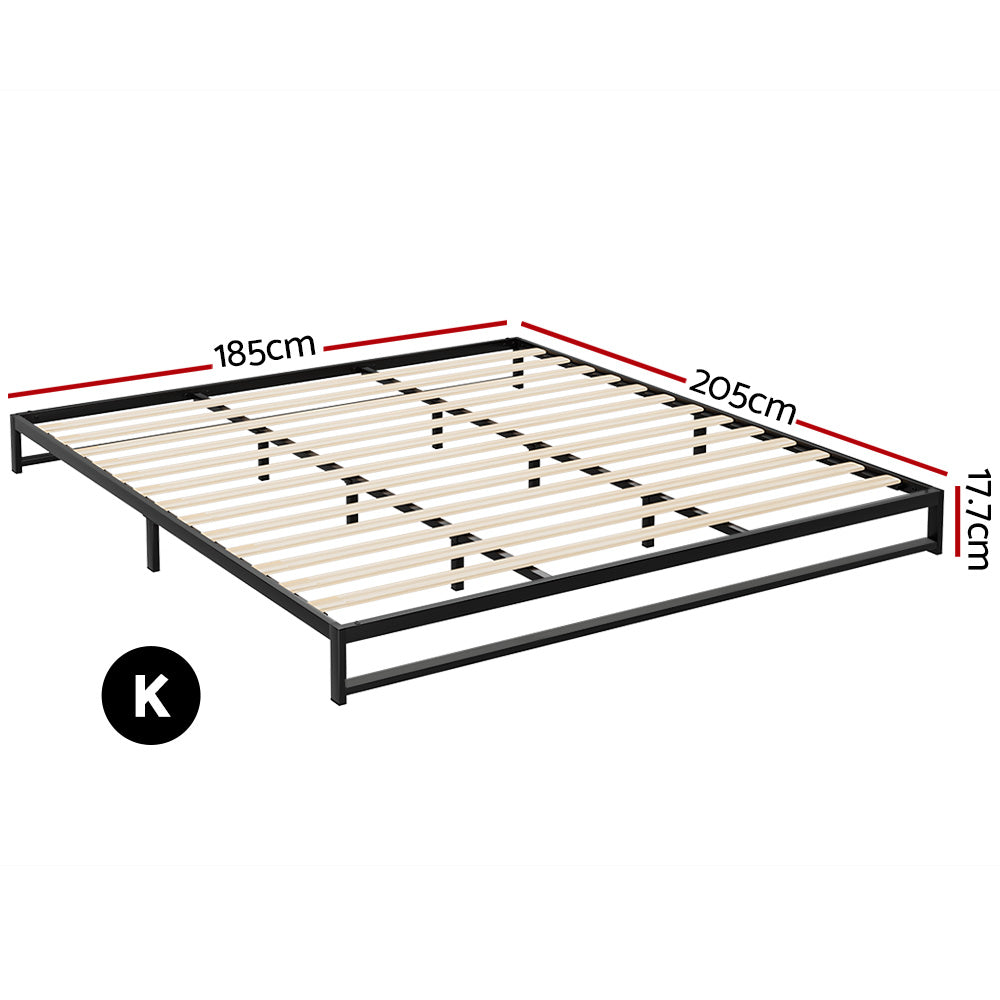 Atlanta (King) Metal Bed Frame - Black - Homecoze