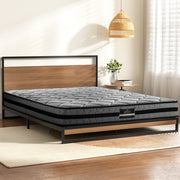 Oakland (Double) Bed Frame & Cosmos Mattress Set - Brown - Homecoze
