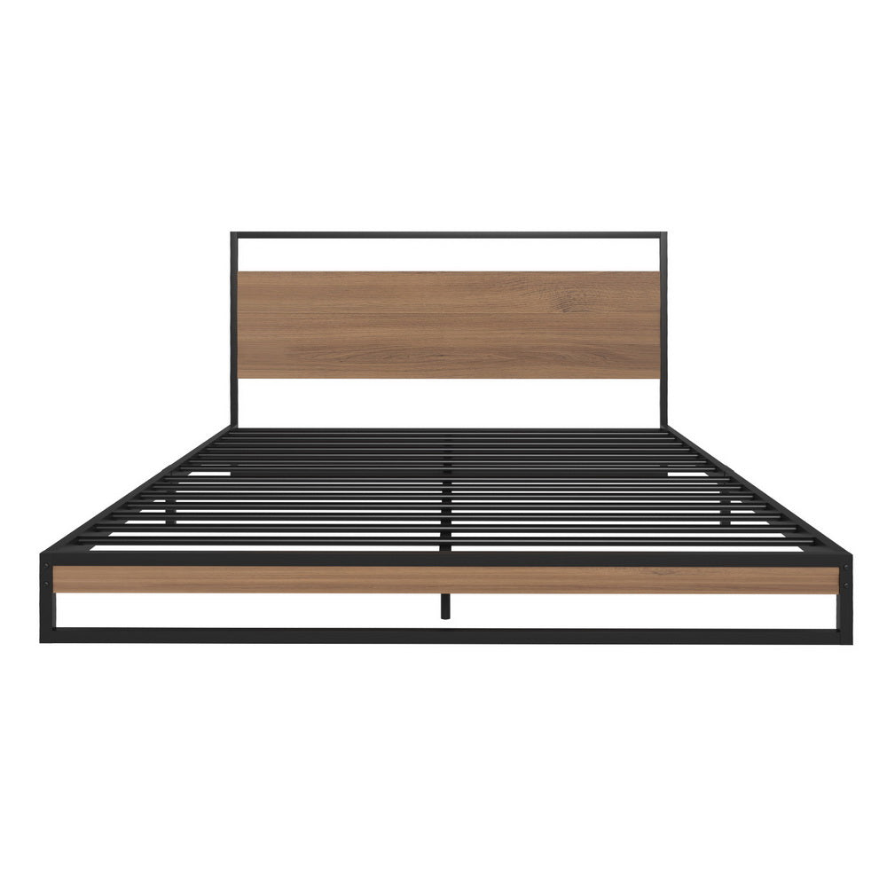 Oakland (Queen) Bed Frame & Cosmos Mattress Set - Brown - Homecoze