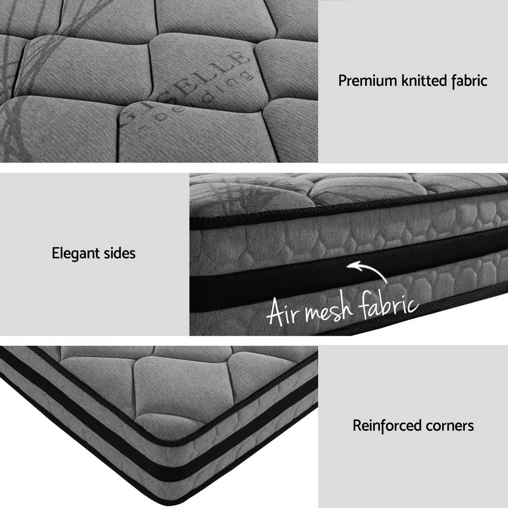 Oakland (Queen) Bed Frame & Cosmos Mattress Set - Brown - Homecoze