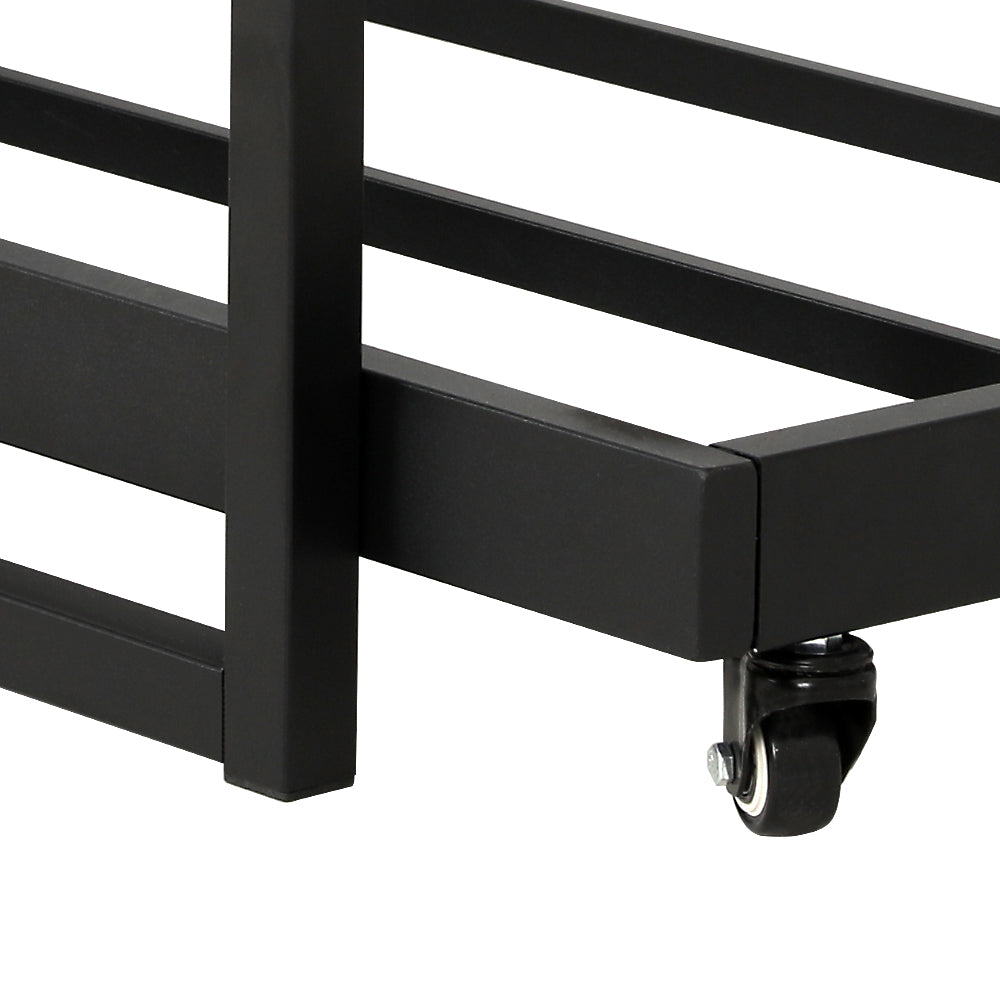 Single Trundle Bed Frame - Black & Brown - Homecoze