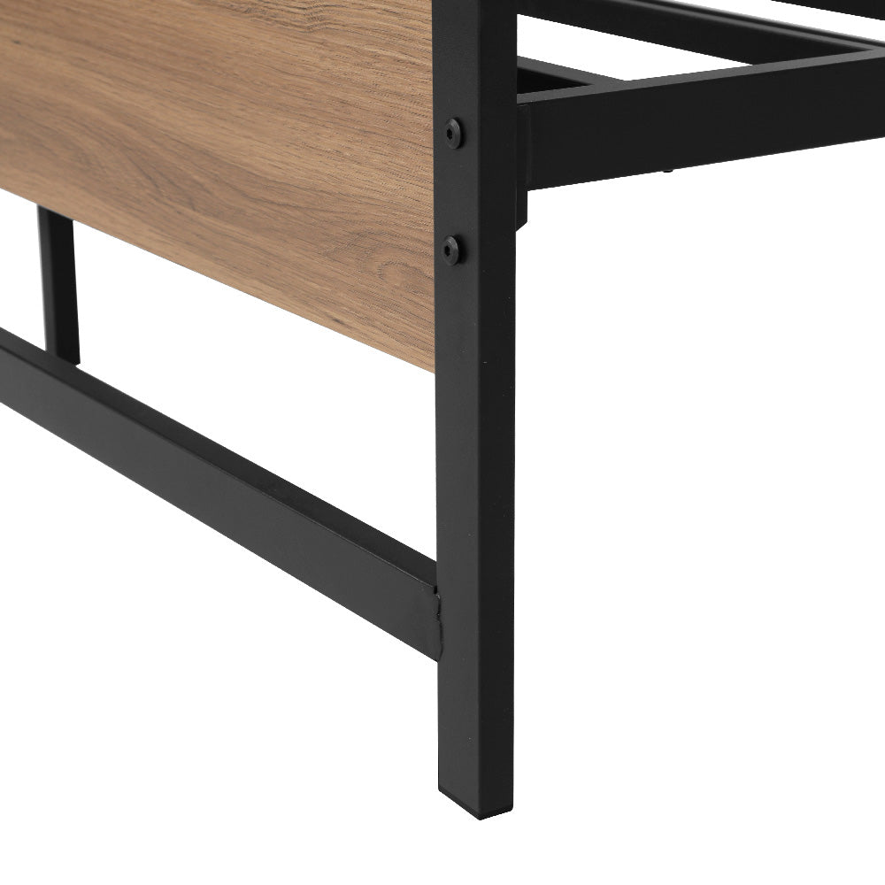 Tacoma (Double) Metal Bed Frame - Black & Brown - Homecoze