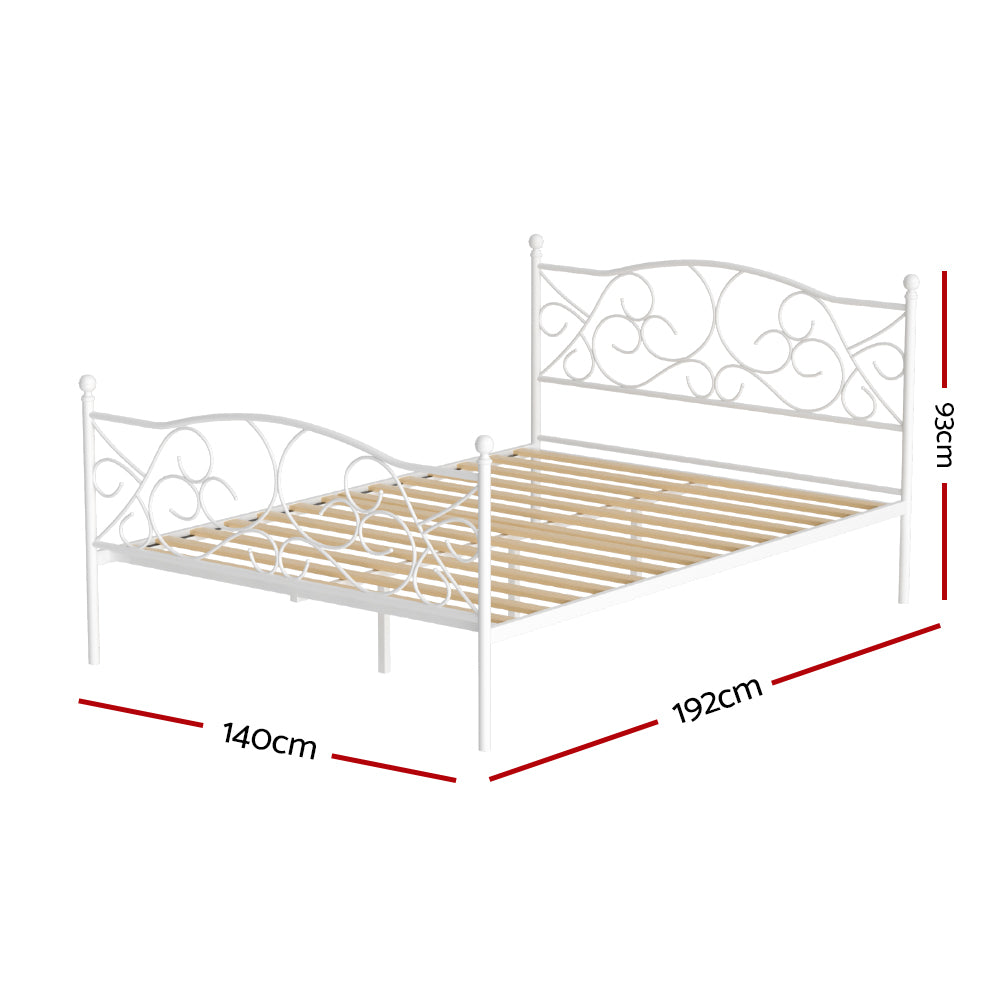 Aspen (Double) Provincial Bed Frame - White - Homecoze
