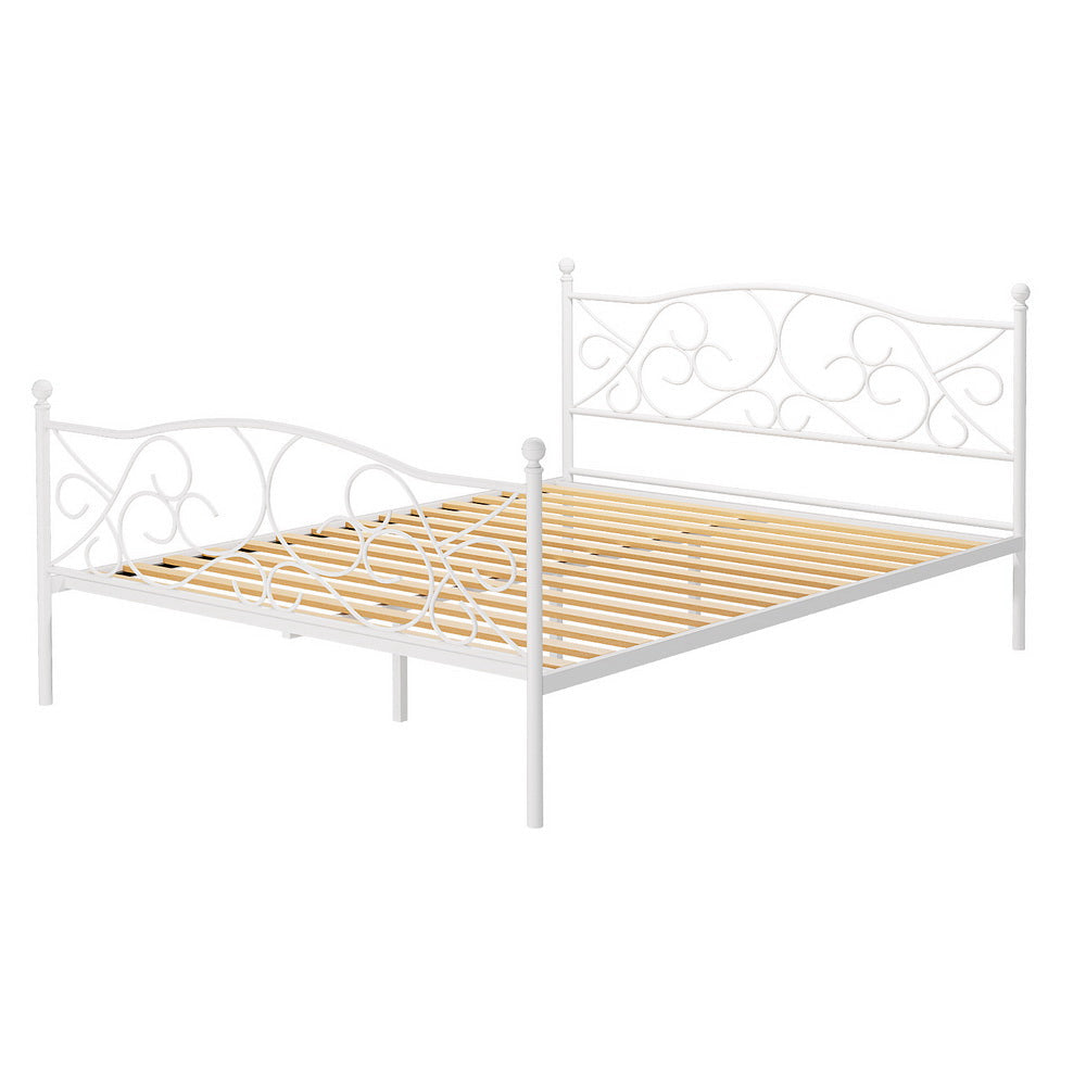 Aspen (Queen) Provincial Bed Frame - White - Homecoze