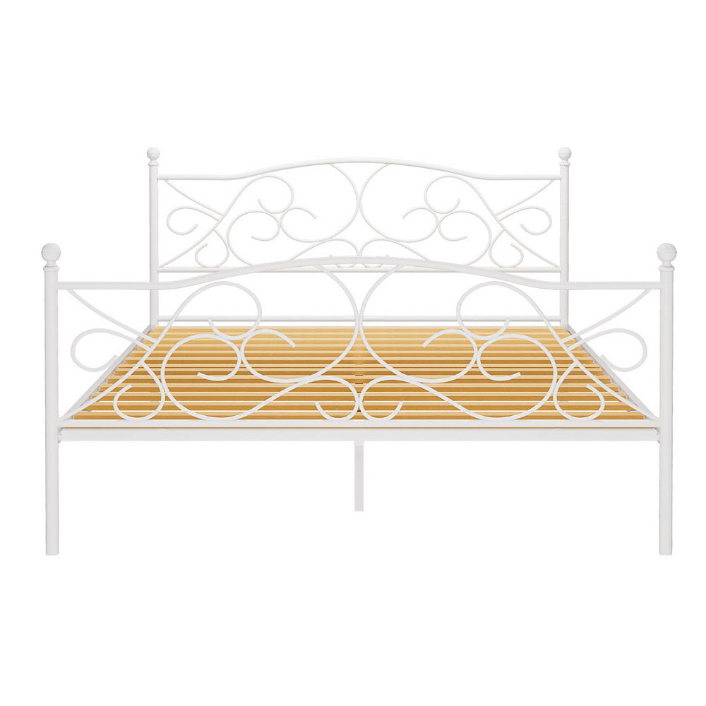 Aspen (Queen) Provincial Bed Frame - White - Homecoze