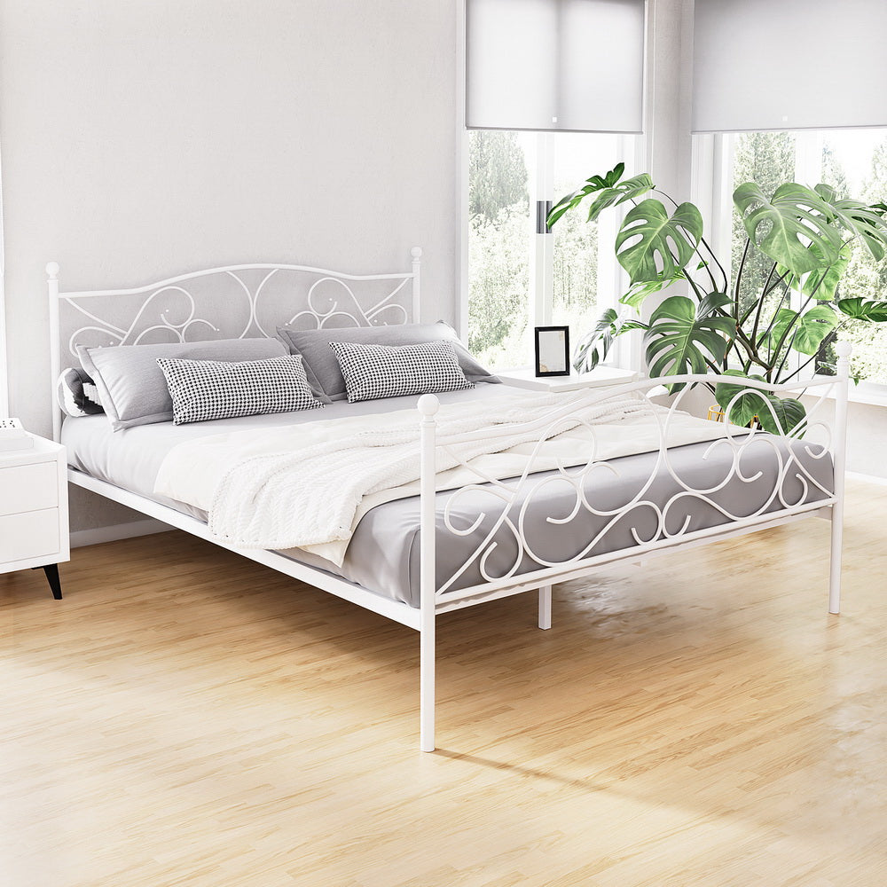 Aspen (Queen) Provincial Bed Frame - White - Homecoze