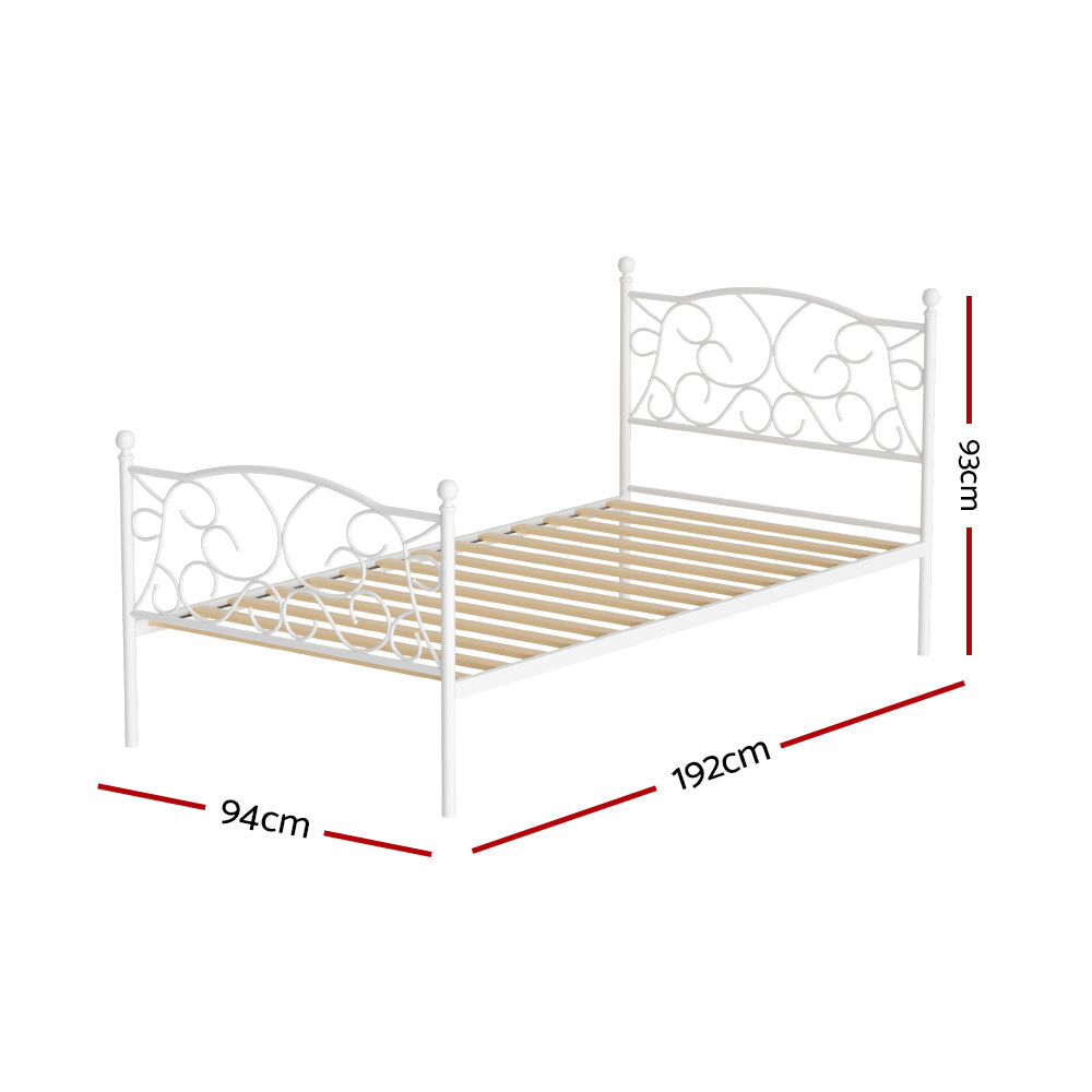Aspen (Single) Provincial Bed Frame - White - Homecoze