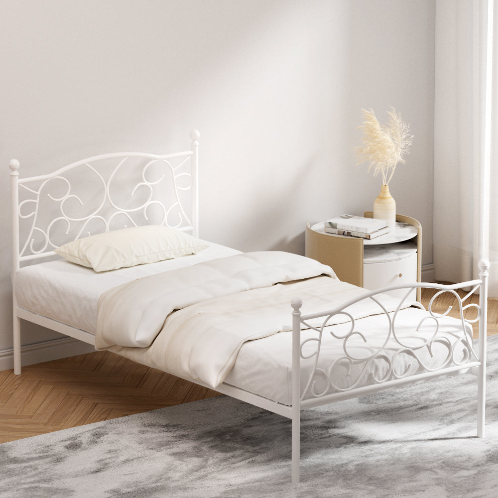 Aspen (Single) Provincial Bed Frame - White - Homecoze
