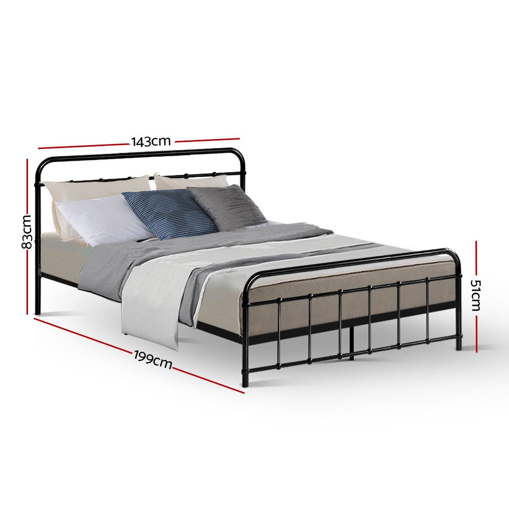 Fargo (Double) Country Style Bed Frame - Black - Homecoze