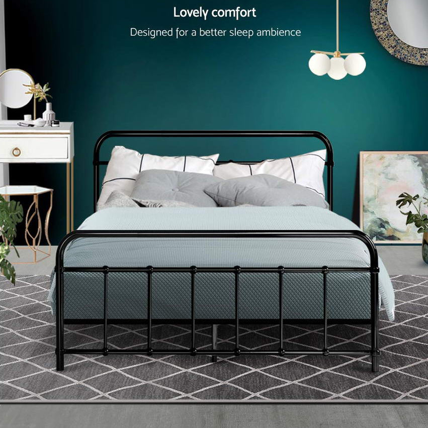Fargo (Double) Country Style Bed Frame - Black - Homecoze