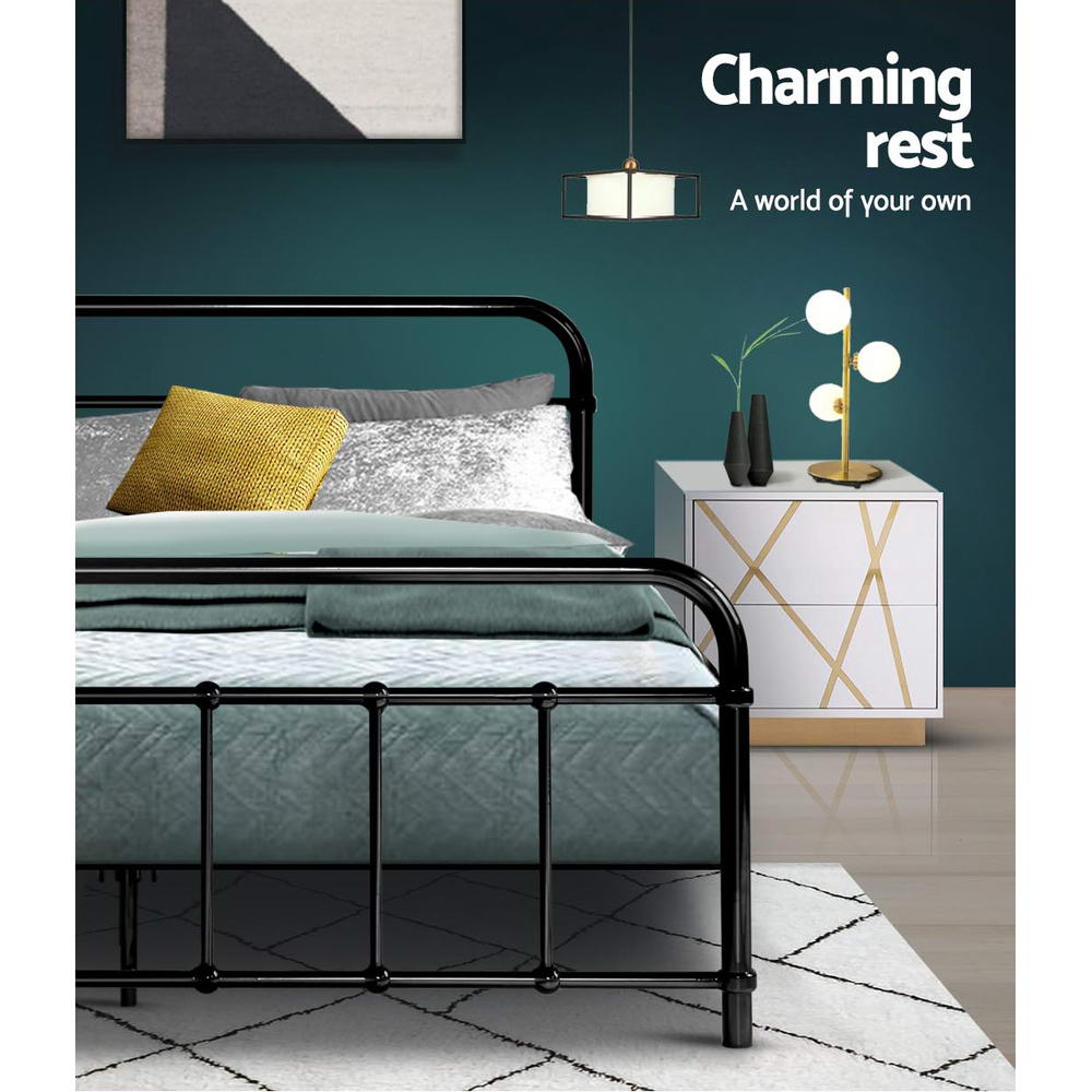 Fargo (Double) Country Style Bed Frame - Black - Homecoze